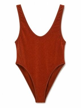 New NEENA SWIM Rust Shimmer One-Piece Swimsuit for Women